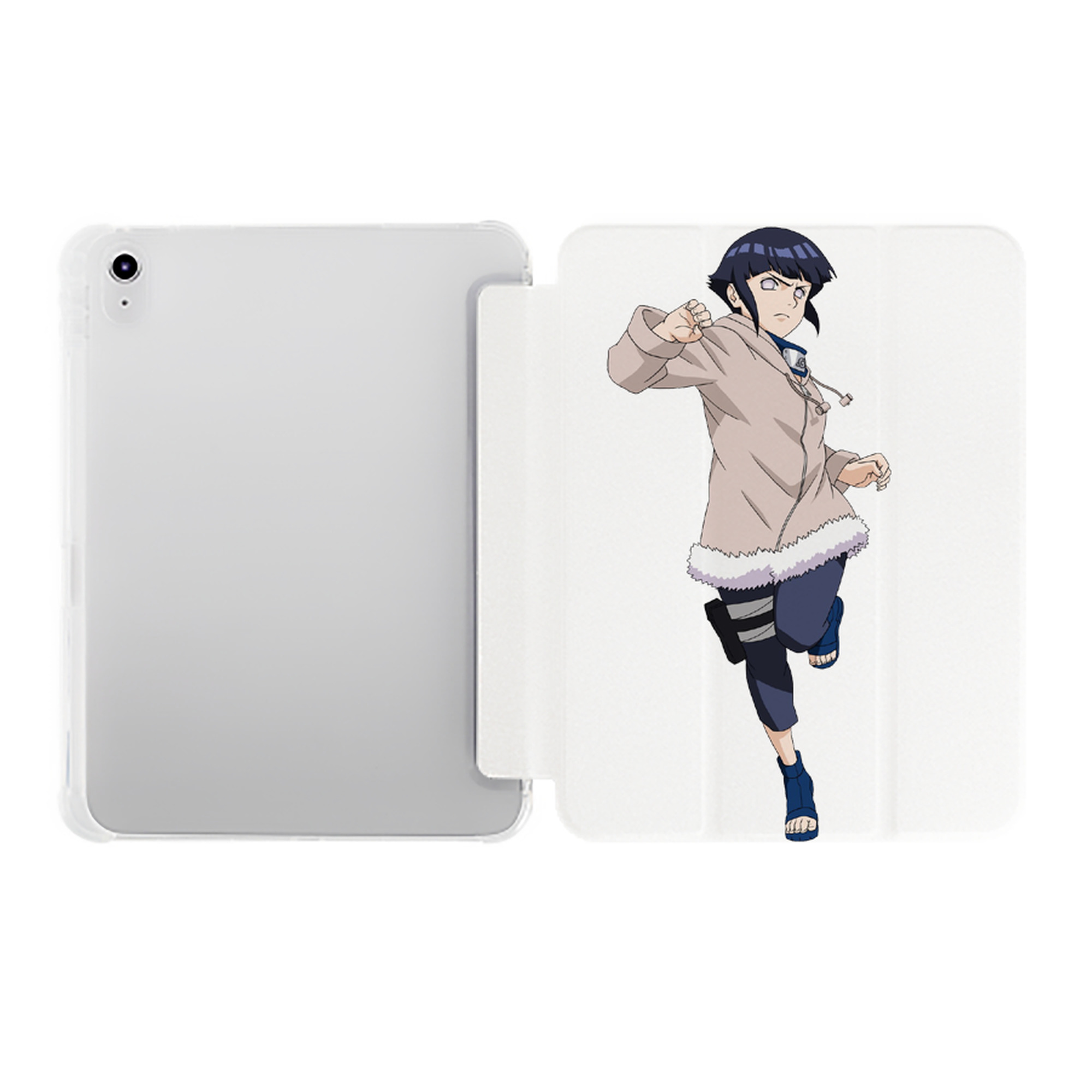 （画像用） NARUTO -ナルト- 日向ヒナタ Hyūga Hinata IPad ケース ペン収納付き 三つ折りスタンド PUレザー×シリコン 対応機種9.5/10.5/10.9インチ